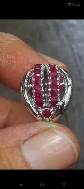 Batu Permata Set Ruby Burma  ring Gold Diamond Ring Bos'