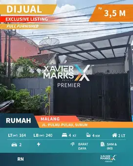 e103 Rumah Estetik 2 lantai + rooftop Full Furnished