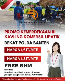 KAVLING EXCLUSIVE LIPATIK DEKAT POLDA DAN RSUD BANTEN