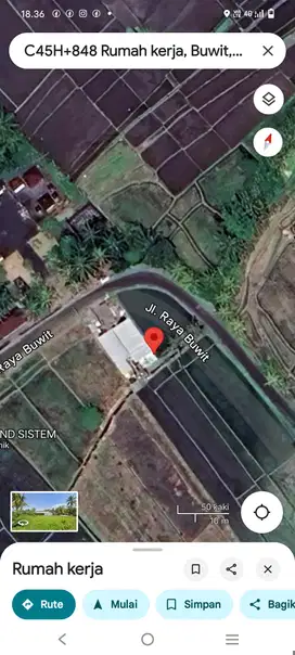 Jual Tanah 275m2 di Raya Buwit Kediri Tabanan