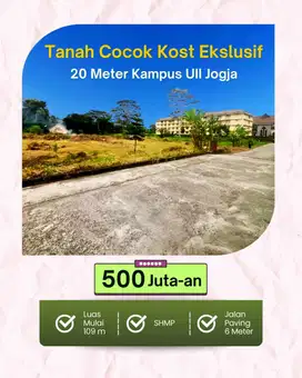 Tanah Strategis Nempel Kampus UII Jogja, Cocok Kost & Usaha