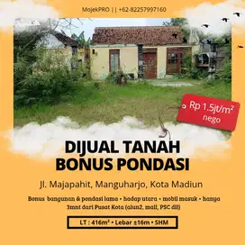 DIJUAL TANAH BONUS PONDASI DEKAT PUSAT KOTA MADIUN