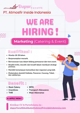 Lowongan Kerja sebagai Marketing (Catering & Event)
