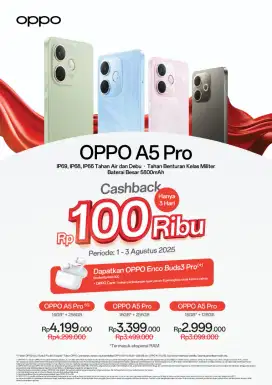 PROMO AWAL BULAN || HP OPPO A5 PRO || CASHBACK 100 RIBU || COD FREONG