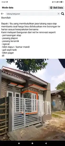 Menerima Jasa Bangunan Dari Nol Atau Renovasi