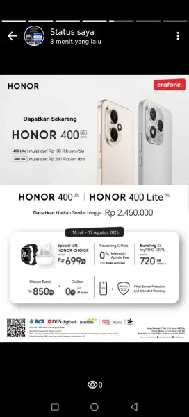 Early PO Honor 400 Series