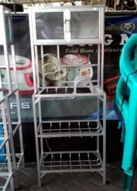 Rak Piring Aluminium 3 Sap Box Atas 2 Pintu 60