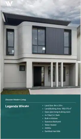 Di Jual Rumah like New Open plan living di Legenda Wisata cibubur