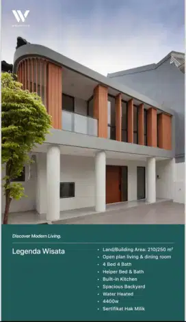 Dijual Rumah  Open Space & dining like new di Legenda wisata Cibubur