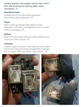 RELAY PLUS SOCKET OMRON MY2 5A 240V AC/28V DC 2pcs