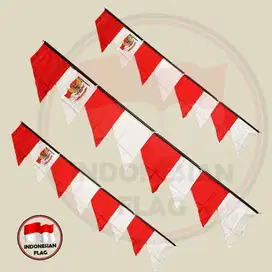 Bendera Umbul umbul Merah Putih 2.8 meter lebar 55cm 8 zigzag