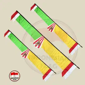 Bendera Merah Putih Umbul umbul Layur Strip Hijau 3.2 meter