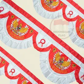 Bendera Merah Putih Backdrop Garuda 10m tinggi 75cm 10 gelombang feles