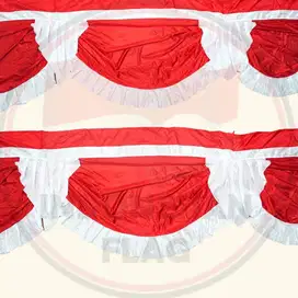 Bendera Merah Putih Backdrop Panggung Merah 10m tinggi 75cm 10 gelomba