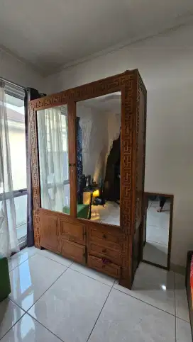 Lemari jati 2 in 1 asli