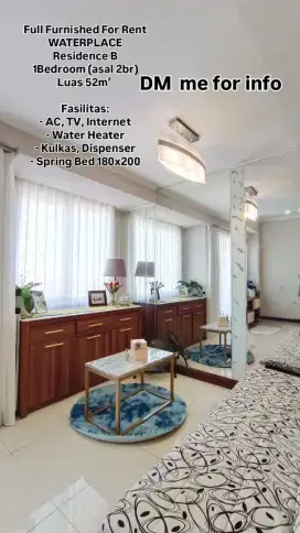Apartment Sewa Waterplace Tower B Luxury Siap Masuk