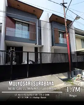 Dijual Rumah Gress 2 Lantai Mulyosari Surabaya