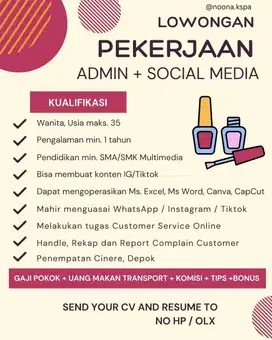 Dicari Admin Social Media