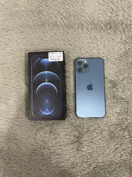 IPhone 12 ProMax 256GB Blue mulus Fullset BH 100% Sinyal Permanent
