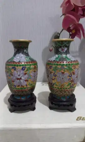 Vas antik cloisonne bahan perunggu pajangan