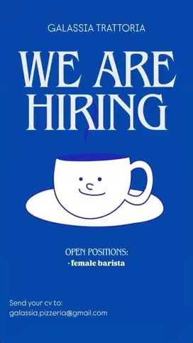HIRING BARISTA WANITA BERPENAMPILAN MENARIK