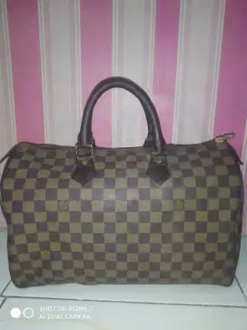 Tas Louis Vuitton Speedy Damier Ebene Handbag