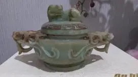 Mangkuk dupa batu giok jade pot antik