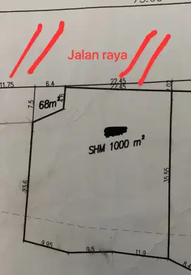 DIJUAL TANAH SIAP BANGUN LOKASI STRATEGIS AKSES LEBAR DI JL RAYA