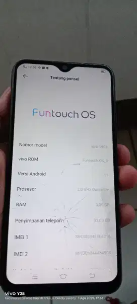 Vivo. Y12.  3/32. Mnus retak norml smua