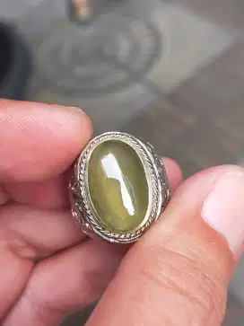 Batu bio solar Aceh giok Indocrase 18*12*6 ring alpaka
