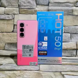 Infinix Hot 50 Pro Plus 8/256 Pink Fulset segel mulus 98% Garansi