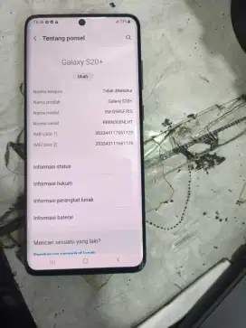 Samsung S20 Plus Sein 8/128 Mlus terawat no minus BS tuker tambah