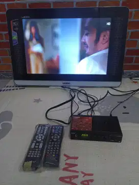 IKEDO LED TV 20 inch Analog+STB digital kaki2 remot ada