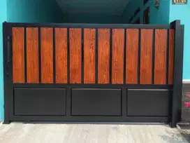 pagar kombinasi kayu