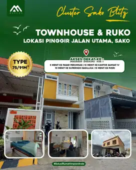 Town House dan Ruko Pinggir Jalan Utama Sako