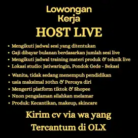 Lowongan kerja Host Live Streaming tiktok