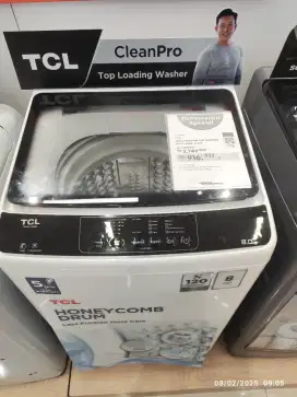 MESIN CUCI TCL TOP LOAD 8KG
