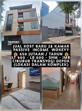 JUAL KOST KOSAN BARU 28 KAMAR DEKAT PINTU TOL CIBUBUR CIMANGGIS DEPOK