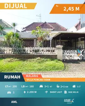 Dijual Rumah Dekat Ma Chung di Villa Puncak Tidar Malang