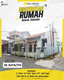 Rumah Sewa Perum Mandiri Baturan Colomadu Karanganyar