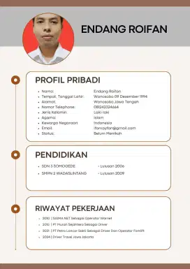 Cari Lowongan Sopir / Driver Pribadi/Kantor atau Helper - Fisik Kuat,