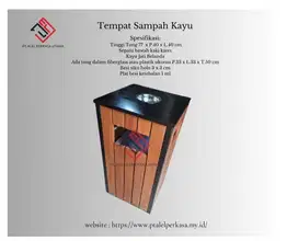 Tempat Sampah Kayu Persegi