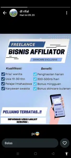 freelance tambahan pendapatan