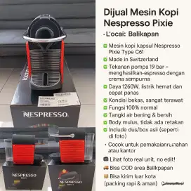 NESPRESSO Pixie Coffee Maker Capsul (Electric Red)