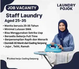 Staff Full Time Laundry - Setrika Uap Pengalaman