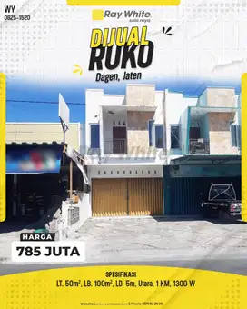Dijual Ruko Minimalis Di Dagen, Jaten, Siap Huni 2 Lantai