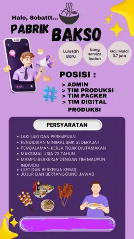 loker pabrik bakso
