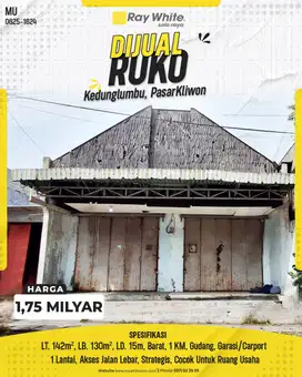 Dijual Ruko Strategis butuh Renov Di Kedunglumbu, Pasar Kliwon
