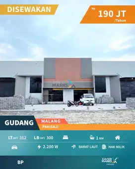 Disewakan Gudang Bangunan Baru Kawasan Pergudangan Pakisaji Malang