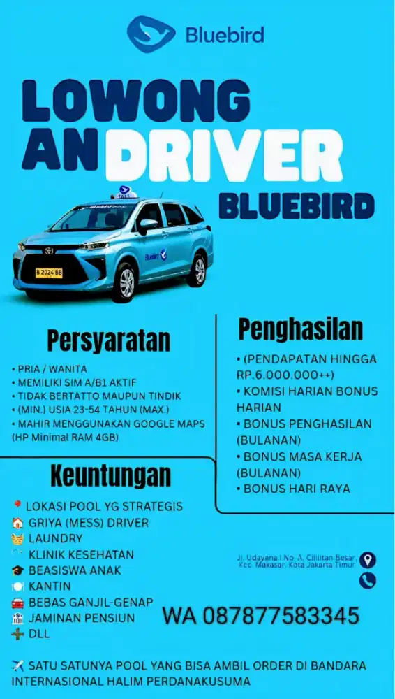 Lowongan kerja supir jaktim